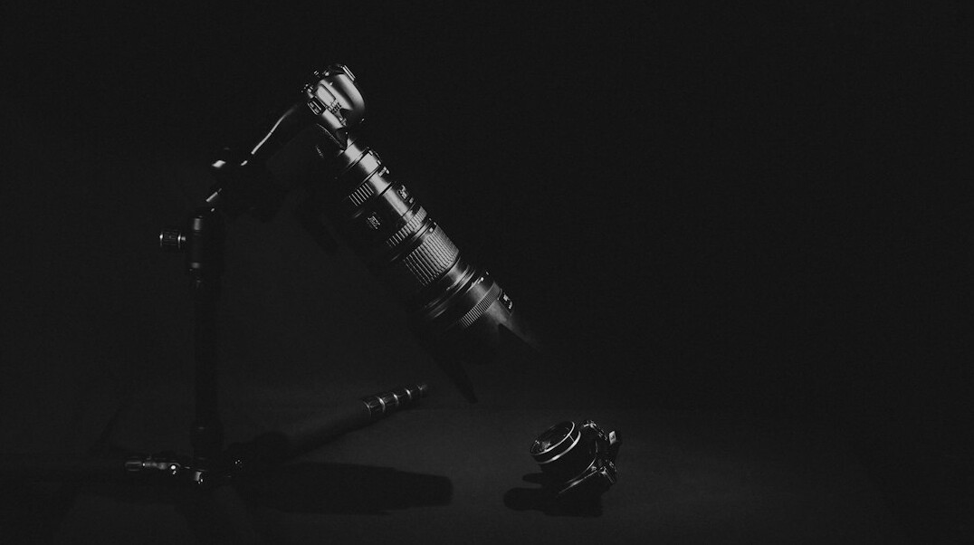 Studio microphone on a stand used for broadcast sound recording